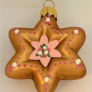 Dagmara Gingerbread Lebkuchenstern mit rosa Sternendekoration
