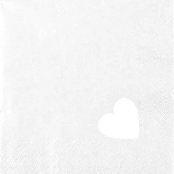 Home Fashion - Carl Dietrich GmbH Cocktailservietten Punched Heart Pearl Effect white