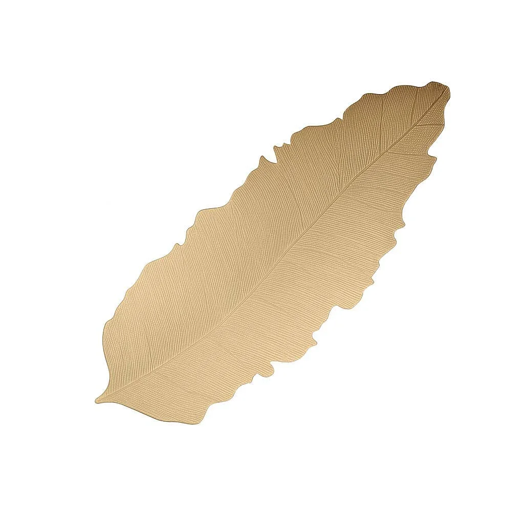 AULICA Goldfarbener Tischläufer in Blattform, 90 x 34 cm