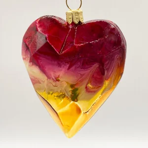 GMC Herz gold-magenta marmoriert, kubistisch