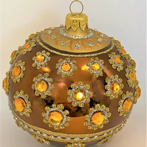 Hanco Kupfer Kugel mit goldenen Steinen