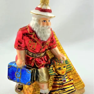 Glassware Santa Claus ist in Ägypten bei der Cheops Pyramide