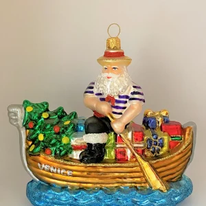 Impuls Der Weihnachtsmann in Venedig bringt die Geschenke mit der venezianischen Gondel