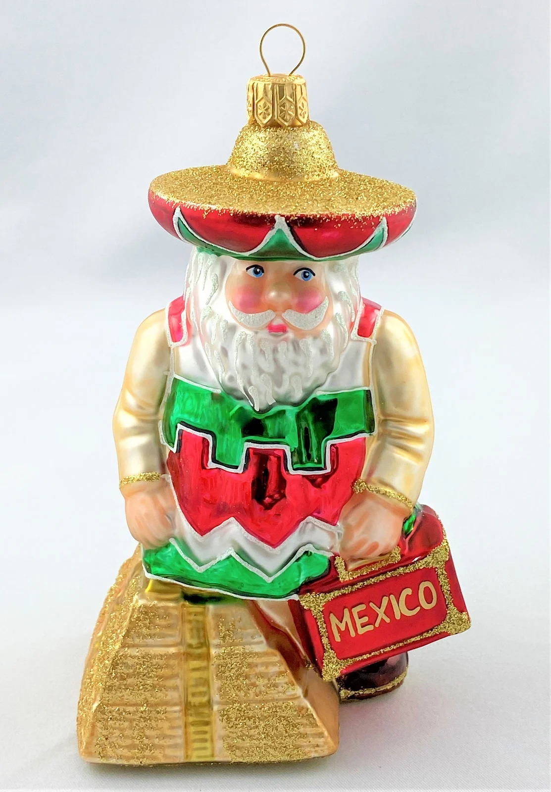 Glassware Santa mit der Teotihuacan Pyramide