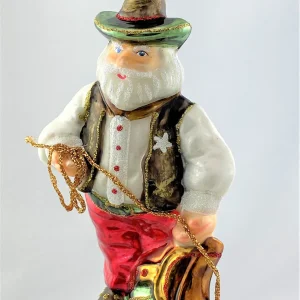 Glassware Weihnachtsmann ist der Sheriff im Wilden Westen