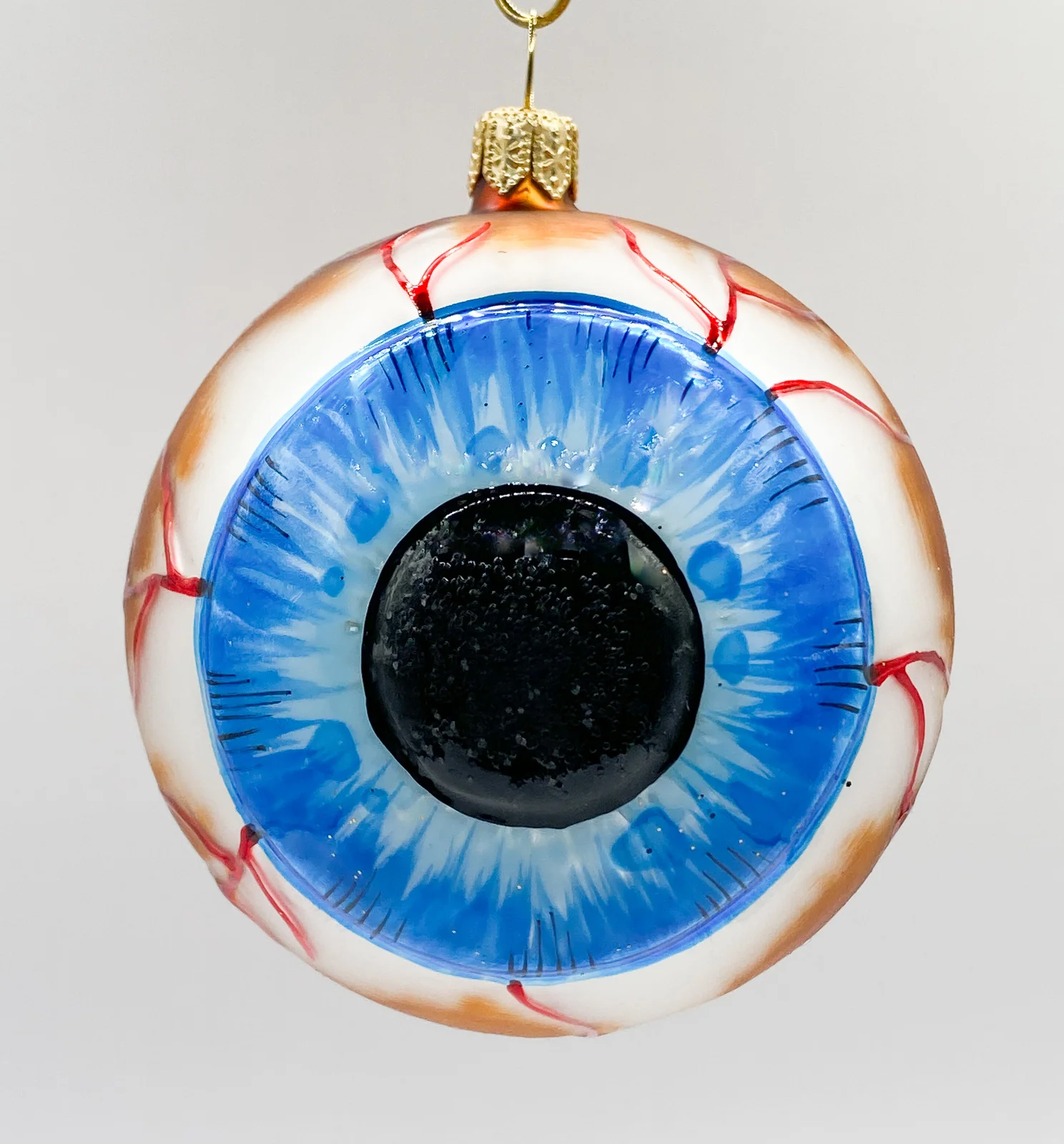 Wiktoria Anatomisches Auge mit blauer Iris und runder Pupille, braun