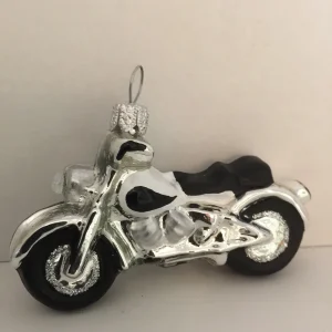 Dummy Motorrad klein, weiss mit schwarzem Sattel