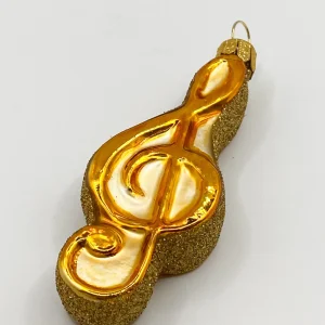 Glaspol Goldener Notenschlüssel