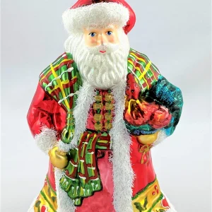 Glassware Weihnachtsmann mit Hahn auf dem Arm