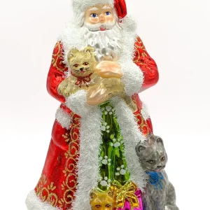 Glassware Der Weihnachtsmann ist mit den Katzen befreundet