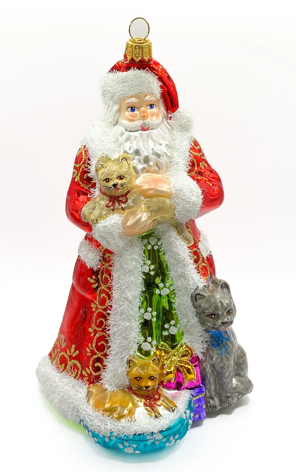 Glassware Der Weihnachtsmann ist mit den Katzen befreundet