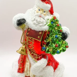 Glassware Der Weihnachtsmann bimmelt mit dem Glöckchen
