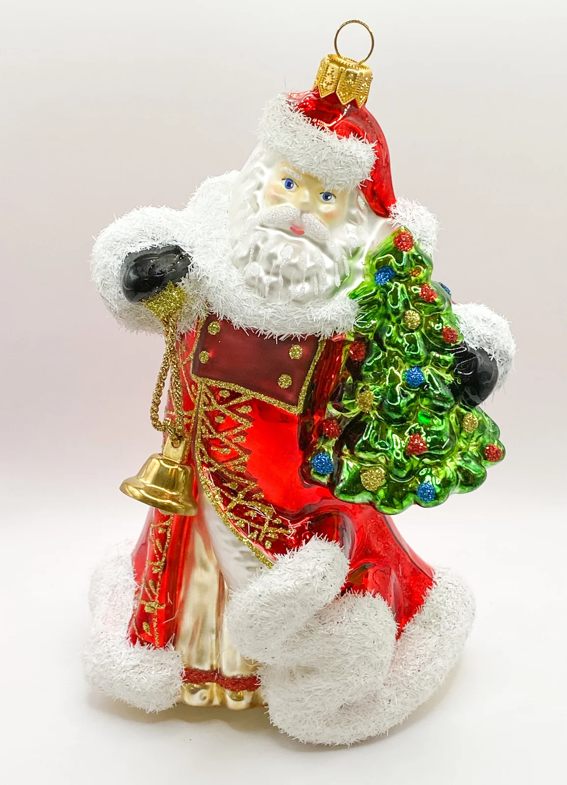 Glassware Der Weihnachtsmann bimmelt mit dem Glöckchen