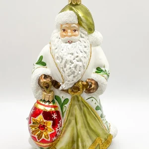 Hanco Der Weihnachtsmann im weissen Mantel mit Christbaumkugel