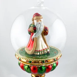 Komozja Weihnachtsmann mit Laterne in schön gestalteter Glaskugel, KOMOZJA MOSTOWSKI