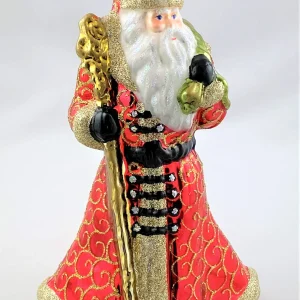 Glassware Nikolaus mit grossem grünem Sack