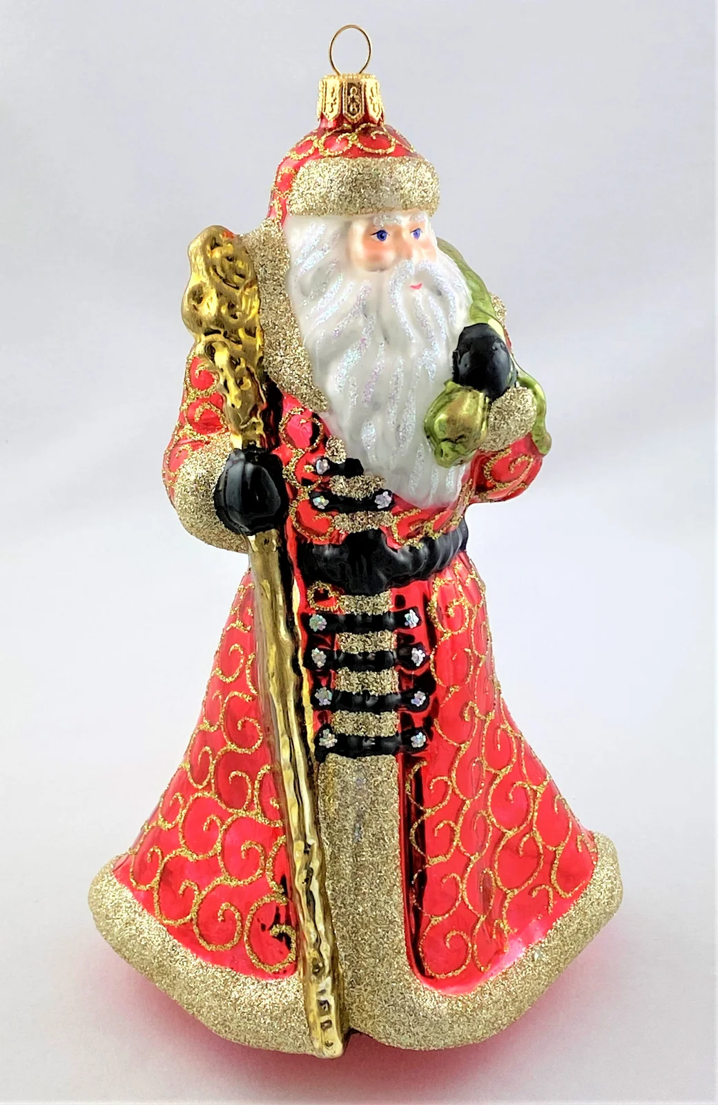 Glassware Nikolaus mit grossem grünem Sack