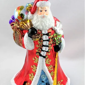 Glassware Weihnachtsmann mit Friedenstaube auf dem Arm