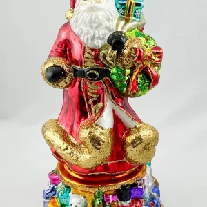 Glassware Santa-Klaus auf verziertem Sockel