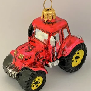 Glaspol Roter Traktor mit gelben Rädern