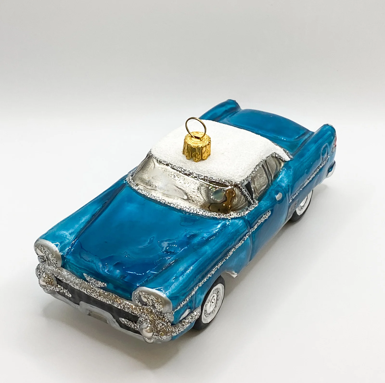Impuls Blauer Vintage Cadillac mit weissem Dach