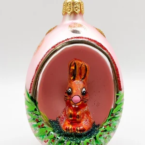 Wiktoria Offenes Osterei rosa mit Hase