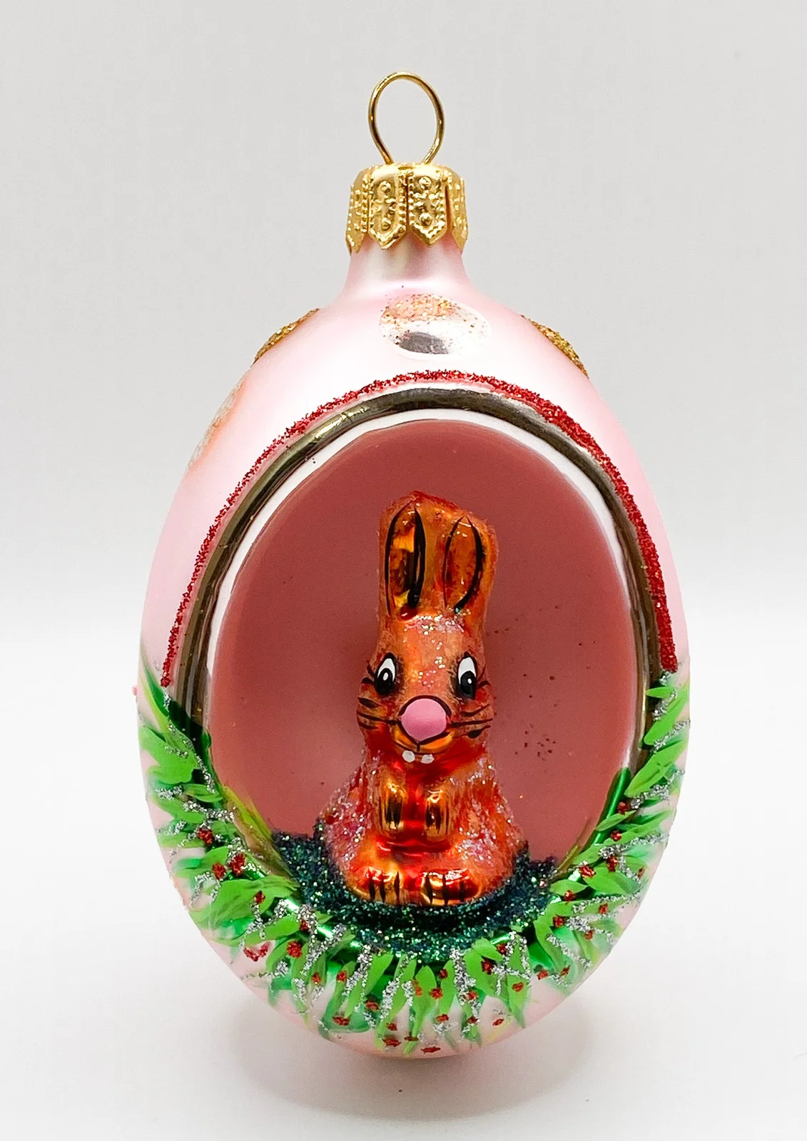 Wiktoria Offenes Osterei rosa mit Hase