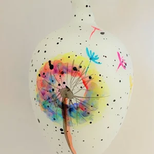 Dagmara Weisses Osterei mit Pusteblume