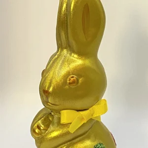 Sonstige Olivgrüner Osterhase mit bunten Tupfen