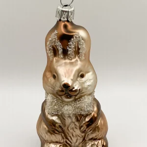 Inge-Glas Sitzender brauner Hase mit Schleife