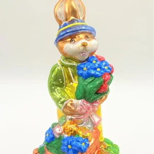 Glassware Papa Osterhase mit Blumenstrauss