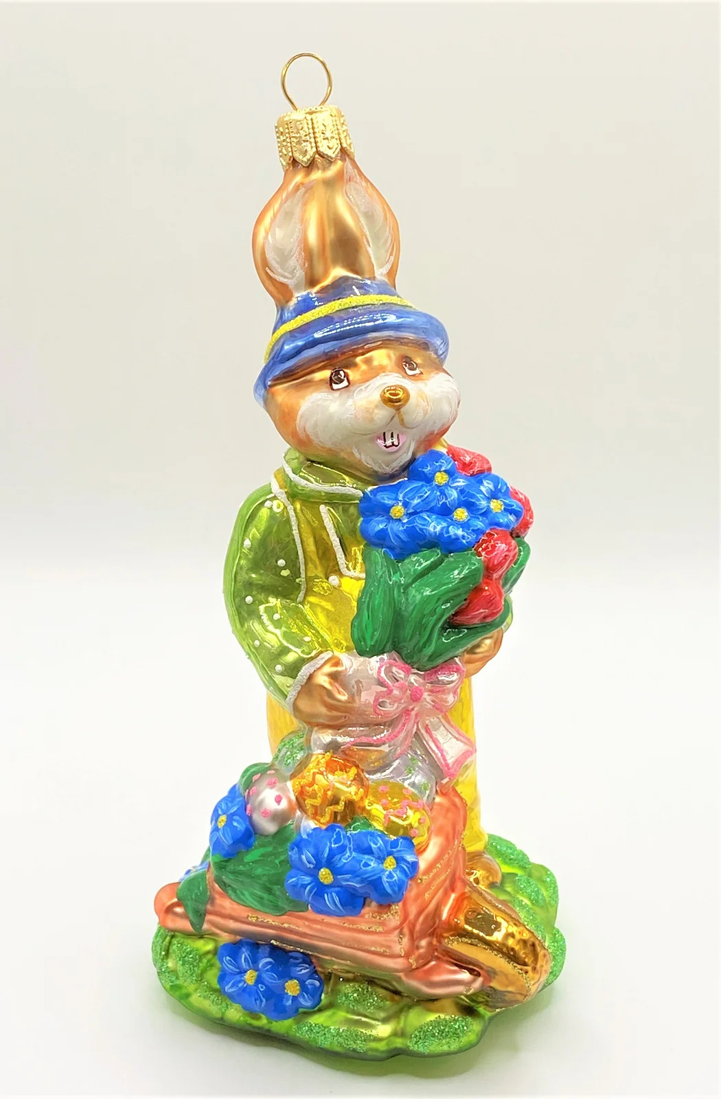 Glassware Papa Osterhase mit Blumenstrauss