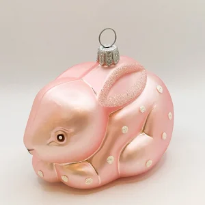 Hanco Rosa Osterhase mit weissen Punkten