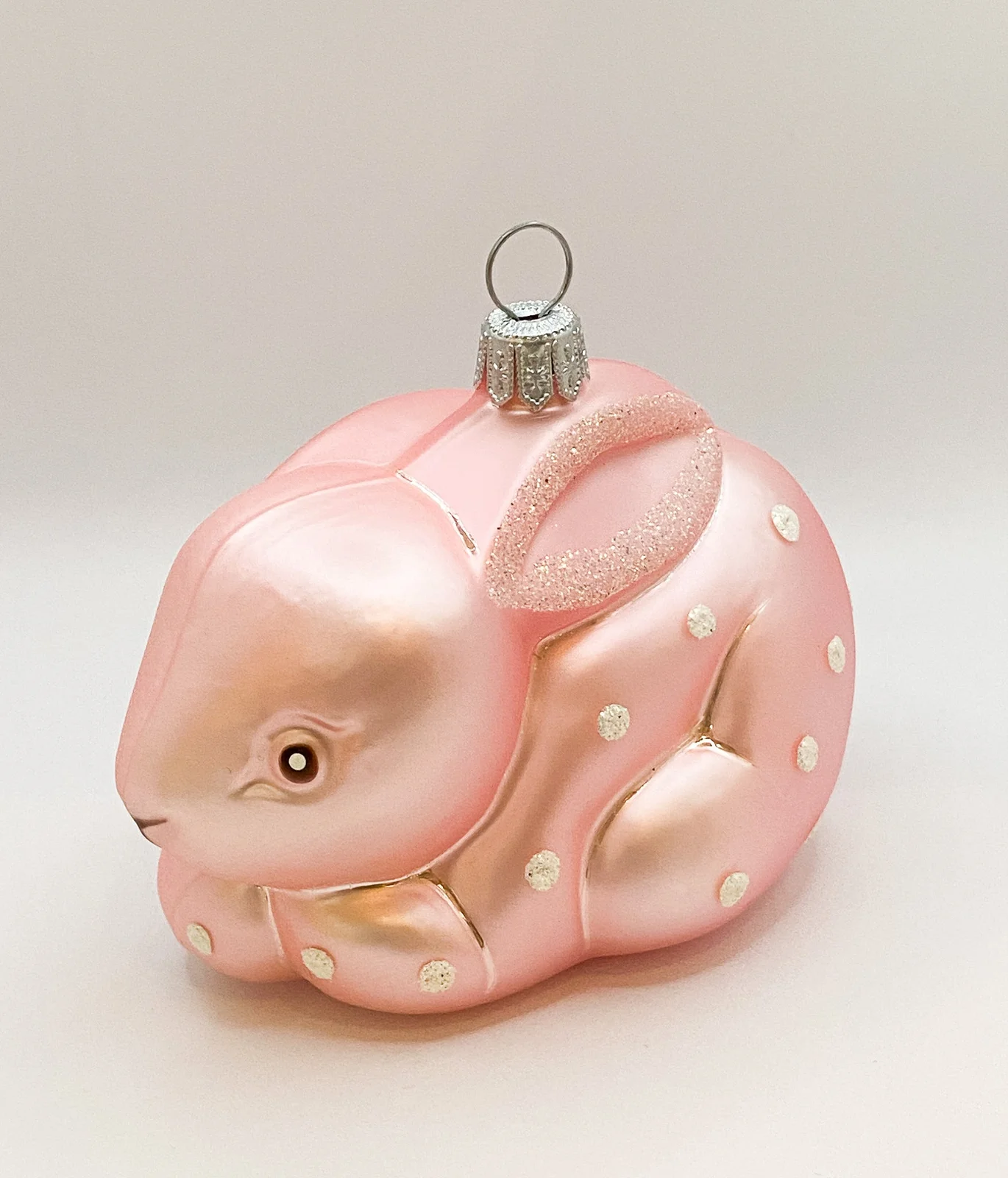Hanco Rosa Osterhase mit weissen Punkten