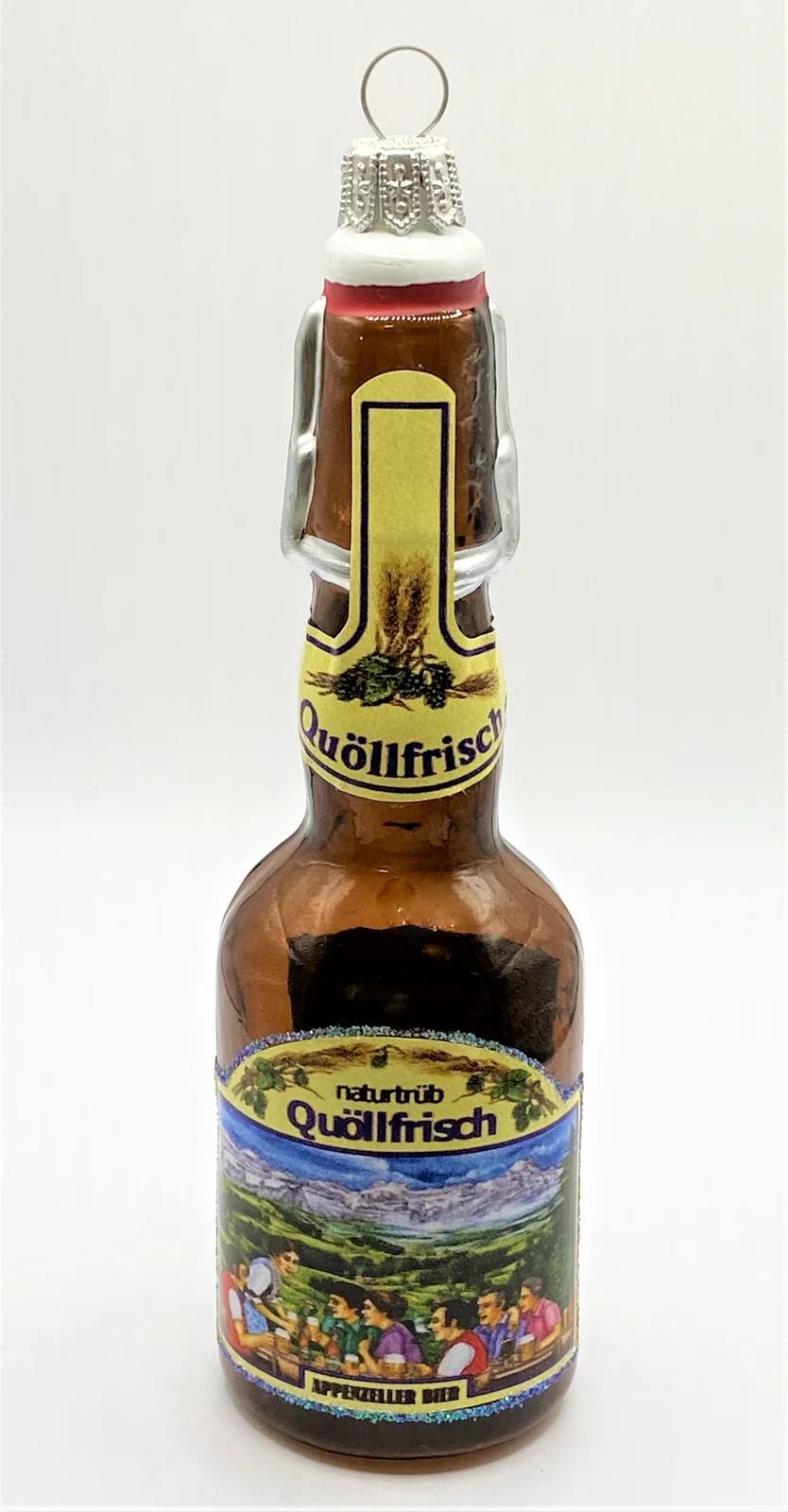 Glaspol Bierflasche Locher Bier " Quöllfrisch "