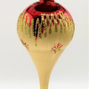 ANVA Langer Tropfen Rot und goldenem Eislack