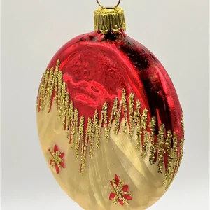 ANVA Flaches Medaillon Rot und goldenem Eislack