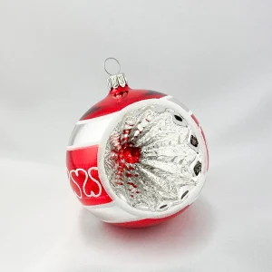 Thüringer/ANVA Kugel mit einem Reflex in Rot und Silber