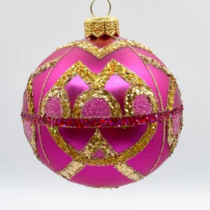 GMC Kugel in Pink mit goldenem Dekor