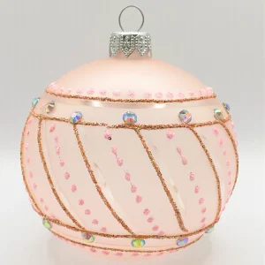 Dagmara Kugel rosa transparent mit Tupfenmuster