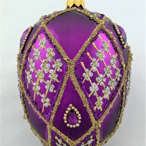 Hanco Fabergé Ei violett mit feinem Barock - Dekor