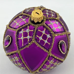 Hanco Kugel violett mit feinem Barock - Dekor