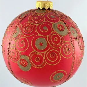 GMC Kugel rot glanz mit Jugendstil-Dekor