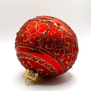 GMC Kugel rot mit üppigem Golddekor