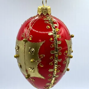 GMC Faberge-Ei rot glanz mit goldenem Streifendekor
