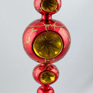 Wiktoria Grosse Fantasie-Form in Rot mit goldenen Reflexen