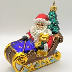 Hanco Weihnachtsmann bringt den Christbaum mit dem Schlitten, Sternchendecke