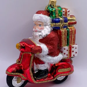 Impuls Santa Claus bringt die Geschenke mit dem Motor-Roller