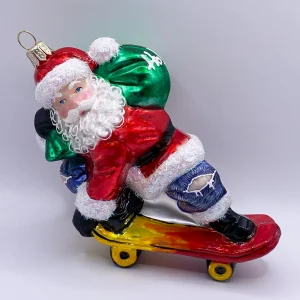 Impuls Santa Claus bringt die Geschenke mit dem Skate-Board