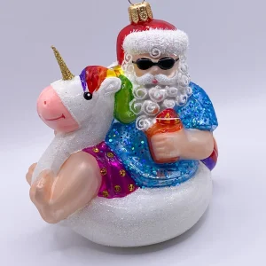Impuls Santa Claus macht Pause mit der Einhorn-Luftmatratze